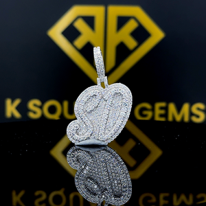 จี้ฮิปฮอป925ตัวอักษรสีเงินแบบกำหนดเองชื่อและเครื่องประดับน้ำแข็งสำหรับเด็ก - Product Image 1