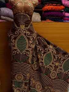 Encaje Bordado Indio George con Cuentas, 5 Yardas, Ecológico, Ligero, Talla Grande, Poliéster, Ropa Tradicional Africana para Mujer - Product Image 3