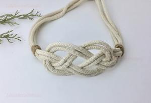 Corbatas de cortina de nudo de Carrick náutico, cortinas de nudo rústico, soportes de cortina de cuerda de algodón, retención de cortina minimalista clásica - Product Image 5