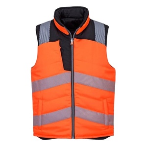 New Hi Viz <b>Reflective</b> Safety Clothing Customizable Logo Waterproof Sleeveless Body Warmer <b>Jacket</b> <b>Men</b> Women Made Polyester - Product Image 1
