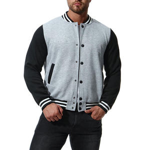 2024 chaquetas universitarias de lana de alta calidad para hombres, logotipo personalizado, diseño de retazos de letras lisas, temporada de invierno de calle alta - Product Image 2