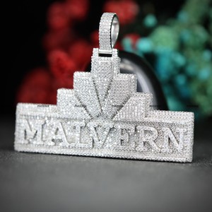 Colgante Personalizado con Nombre en Forma de Moissanita Redonda de Corte Brillante, en Plata 925, para Hombre y Mujer, por Phoenix Enterprise - Product Image 5