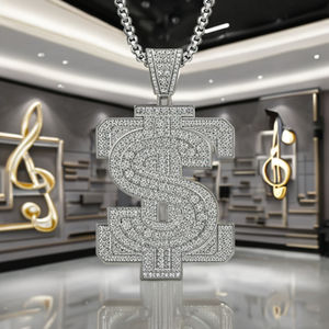 Star Dust Pendentif en argent sterling avec diamant de laboratoire Style Hip Hop Bijoux en plaqué or Cadeau de mariage pour hommes femmes - Product Image 4