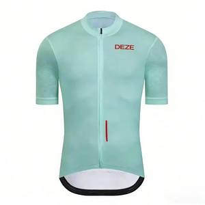 Maillot de cyclisme haut de gamme DEZE léger et écologique pour homme, avec bande réfléchissante, découpe laser, maille respirante, séchage rapide, professionnel pour la route - Product Image 2