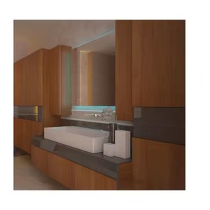 Conjunto de Muebles de Baño de Cuarzo de Diseño Moderno y Lujoso Enbl, Espejo de Pared Pequeño de Madera, Tablero de Melamina con Aspecto de Mármol de PVC - Product Image 6