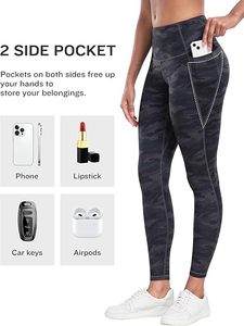 Ensembles de yoga écologiques pour femmes 1 Legging uni doux taille mi-haute avec taille élastique respirant pour l'entraînement avec effet ventre plat - Product Image 2