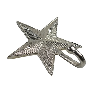 Ganchos de pared de metal de aluminio con diseño de estrella para ropa y decoración del hogar, acabado plateado ecológico - Product Image 2