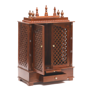 Mango Wood Customized Handmade Premium Wooden Temple Cabinet Handmade Home <b>Mandir</b> Hindu Prayer Furniture Living Room KA836 - Product Image 6