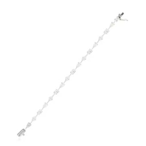 Pulsera de formas mixtas de diamantes naturales-Pulsera de tenis de diamantes naturales de oro blanco sólido de 18 quilates-Elegante regalo de joyería fina para ella- - Product Image 2