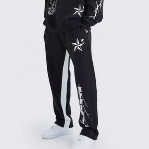 Streetwear personnalisé Survêtement Pantalon de survêtement évasé de haute qualité Sweat à capuche unisexe vierge et survêtement empilé Ensemble pour hommes - Product Image 4
