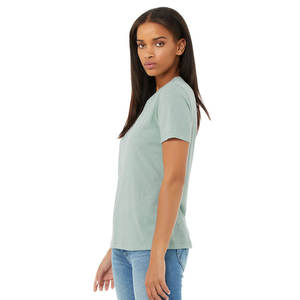 T-shirt à col rond en toile Bella T-shirts décontractés à manches courtes unis respirants - Product Image 5