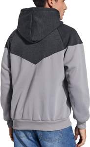 Sweat à capuche surdimensionné coton polaire hommes pull hiver chaud poche kangourou épaule tombante mode personnalisée - Product Image 4