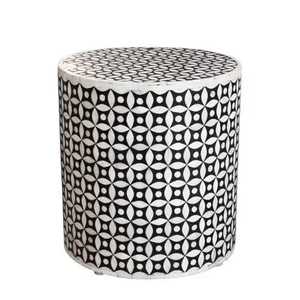 Taburete con incrustaciones de hueso ecológico de diseño moderno de estilo americano Mesa auxiliar de estilo tradicional para dormitorio Sala de estar a bajo precio - Product Image 5