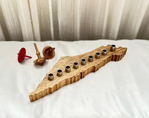 Ménorah Hanouka à trois branches, unique et artistique, candélabre juif pour les fêtes avec un design moderne pour la décoration de la maison - Product Image 2