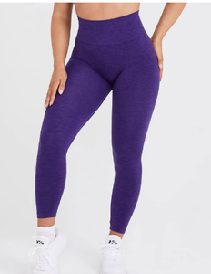 2024 nouveau haute qualité élastique mi-taille Yoga Fitness Leggings couleur unie en gros - Product Image 2