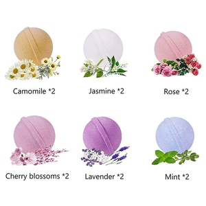 Handgemachte Salz-Badebombe Sprudelball Spa Dusche Angebot Badebomben-Schmuck mit Logo Bio Gemischte Farben Badebomben-Set - Product Image 5