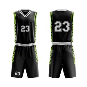 Maillots de basket-ball réversibles en gros 2025, respirants, noirs, sublimation, vêtements de sport, certifiés BSCI, uniformes de basket-ball OEM 100% - Product Image 1