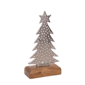 El mejor adorno navideño Escultura de árbol de metal Mesa Base de madera Reno Decoración navideña Esculturas de decoración de festival de lujo - Product Image 1