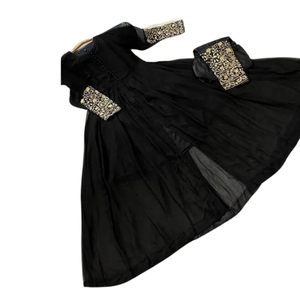 เดรสผ้าจอร์เจียอินเดียชุดปากีสถานผ้าโพลีเอสเตอร์ระบายอากาศใส่ไปงานปาร์ตี้สวมใส่ตามสั่งสี/ไซส์ของผู้หญิง - Product Image 4