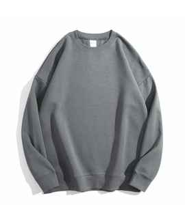 Sweat-shirt décontracté en coton et polyester à col rond Sweat-shirt d'hiver teint uni - Product Image 5