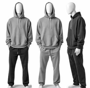 ชุดวอร์มกางเกงวอร์มทรงแบ็กกี้และกางเกงวอร์มของผู้ชายชุดวอร์มกางเกงขาบานแบบสตรีทแวร์ขนาดใหญ่ระบบ GSM 500พรีเมี่ยม - Product Image 4