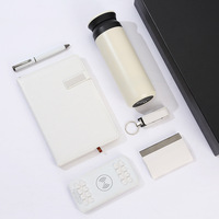 Cadeaux d'affaires personnalisés avec logo pour clients VIP : Powerbank à chargement sans fil, ensemble de bloc-notes intelligent blanc avec stylo, clé USB et tasse isotherme