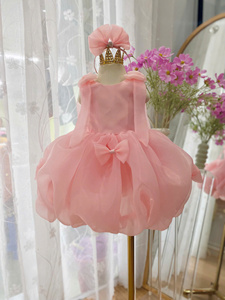Vestido de Princesa Casual Personalizable OEM/ODM, Ecológico, Transpirable, para Niñas de 1 Año, Maxi sin Mangas, Halter, con Capas Flotantes 3D - Product Image 5