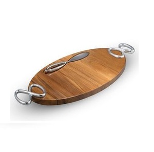 Plateau de service en bois naturel en forme de mangue avec poignée à un côté pour le petit déjeuner vaisselle ustensiles de cuisine thé café collations plateau de service - Product Image 5