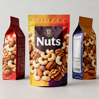 Sachet refermable personnalisé imprimé numériquement de qualité alimentaire pour snacks, noix, amandes, noix de cajou – Emballage réutilisable