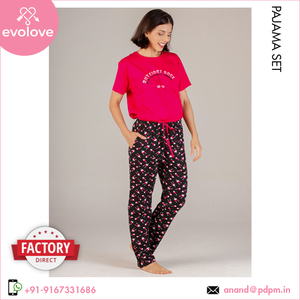 Muy conveniente 100% algodón señoras vestido de noche ropa de dormir media manga 2 piezas pijama conjunto para mujeres a un precio confiable - Product Image 2