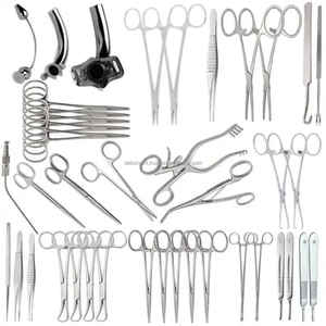 Juego de instrumentos quirúrgicos de traqueotomía de acero inoxidable, Manual profesional, 34 Uds., reutilizable, certificado CCC, etiqueta privada OEM - Product Image 1