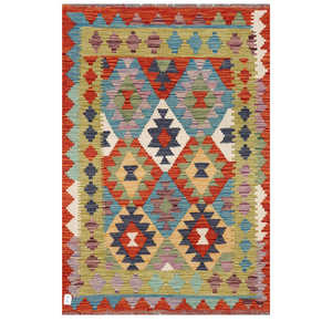 Alfombra Kilim de Maimana, Afganistán, 140 x 97 cm, Alfombras y Juegos de Alfombras - Product Image 1