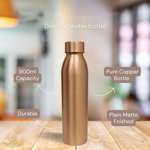 Pure Copper Water <b>Bottle</b> <b>750</b> <b>ml</b> Handmade Leak Proof Ayurvedic Drinking Flask for Daily Hydration Yoga Office Gym Use - Product Image 3