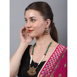 Nouvel ensemble de bijoux de mode vert Laxmi élégant Mala - Product Image 3
