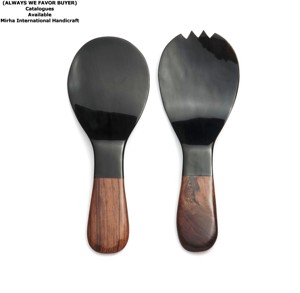 Cuillère en os de corne naturelle unique pour le serveur de salade en corne de buffle de luxe de taille d'ustensiles de cuisine fabriqué en Inde - Product Image 3
