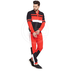 Survêtement deux pièces en nylon pour hommes avec pantalon à taille élastique et veste à fermeture éclair complète Survêtement en nylon imperméable pour hommes - Product Image 4