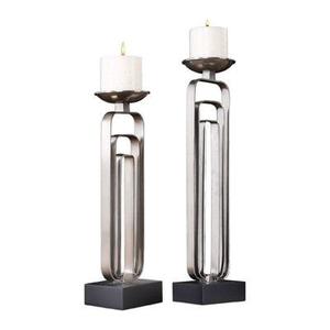 Bougeoir en métal pour la décoration de la maison porte-bougie pour l'éclairage et le jeu porte-bougie décoratif élégant finition antique - Product Image 1