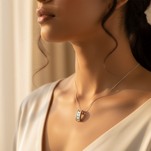 Collar Moderno para Mujer en Plata 925 con Circonita Cúbica, Bañado en Rodio, Material Oro Rosa, Cadena de Caja, Perla de Agua Dulce, Platino, Oro Rosa - Product Image 3