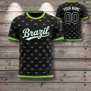 Set Maglia con Motivo Bandiera Brasiliana per Mondiali 2030, Top per Tifosi Unisex, Regalo per Giornata di Partita di Calcio in Diversi Colori - Product Image 1