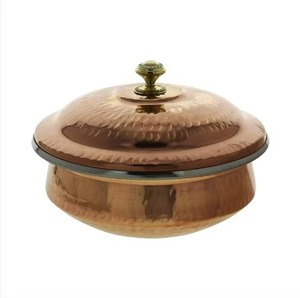 Casseroles en acier inoxydable poli doré les plus demandées avec bouton floral, conçues pour la commodité et la praticité quotidienne - Product Image 2