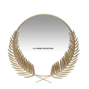 Creative Round Shaped <b>Iron</b> Metal Finished With Black Frame Wall Mirror For Home Decorative Wholesale Price - Product Image 6