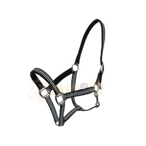 Best Quality Adjustable Nylon Horse <b>Halter</b> with Chin and Throat Snap Padded for Comfort for Riding - Product Image 5