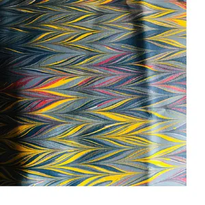 custom made hand made marble printed handmade papers in multi colour zig zag design for gift wrapping and for journal makers