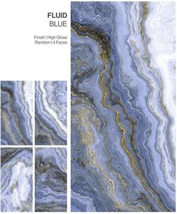 Carreaux de porcelaine modernes FLUID BLUE à haute brillance, carreaux vitrifiés pour l'intérieur, salle à manger solide, chambre à coucher, hôtel, villa, hall, adhésif - Product Image 1