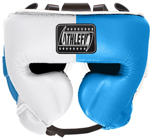 Gants de boxe et casque d'entraînement avec logo personnalisé Athlefit Professional Winning avec motif de visage en cuir - Product Image 4