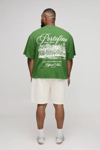 T-shirt personnalisé pour homme coupe classique 2025, 100 % coton tricoté, écologique, 300 g/m², imprimé numérique floral, col roulé, manches courtes - Product Image 2