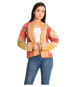 La veste en coton matelassé vintage de qualité de luxe pour femmes pour Streetwear et un usage quotidien est disponible pour l'exportation depuis l'Inde - Product Image 3
