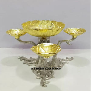 Most Stylish Trending Design <b>Silver</b> Tree Branch Shape Shiny Gold Plated <b>Bowls</b> Handcrafted Aluminium Metal Decorative <b>Bowls</b> - Product Image 1