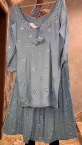 Georgette ชุดสูทงานปักกระจกจริง & ชุดใส่ไปงานปาร์ตี้สำหรับนักออกแบบชาวอินเดีย - Product Image 4