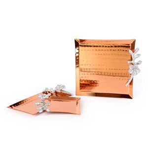 แฮนด์เมดคุณภาพระดับพรีเมียมตกแต่งจับตอกโลหะทองแดงสีจานเสิร์ฟ - Product Image 3